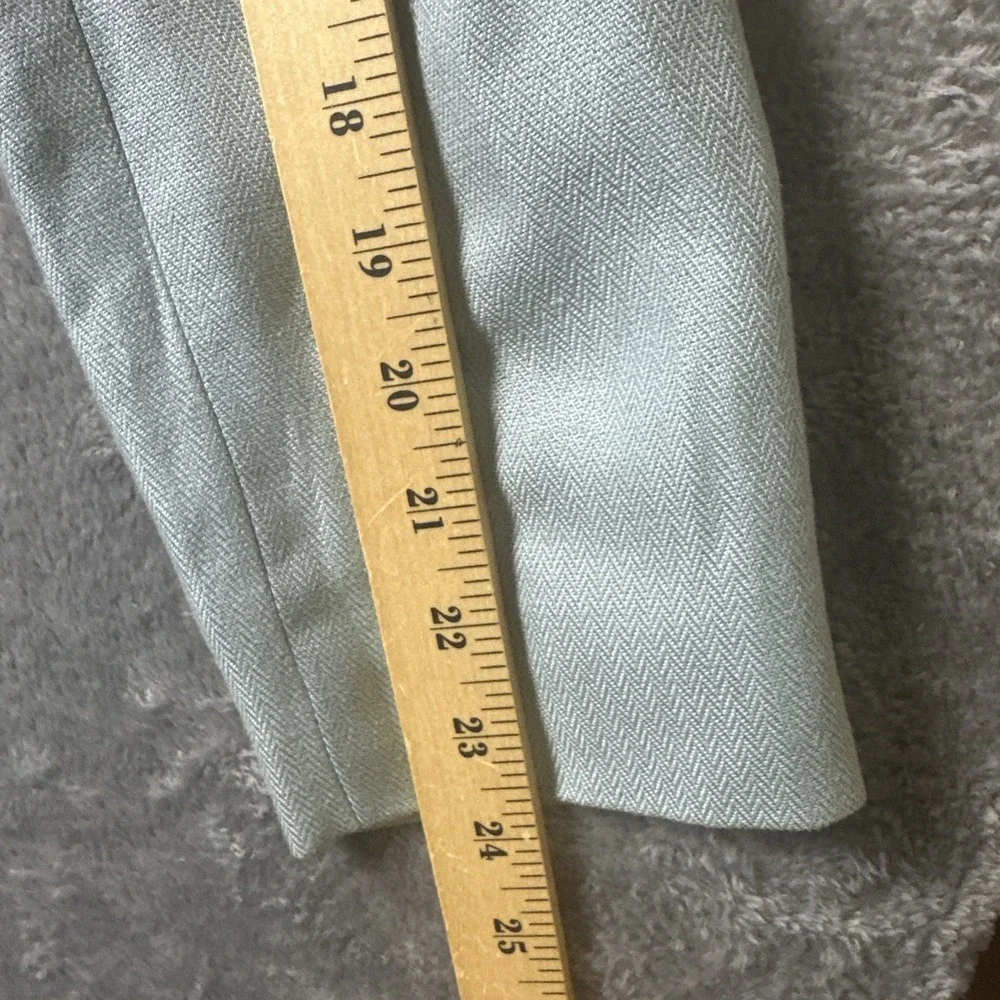 Talbots Irish Linen Skirt‎ Suit Set Women's Size 8 Waist 28 Inch Lined Blue Gray